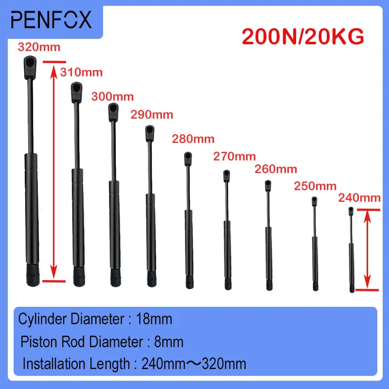 1PC 240-320mm 20kg 200N Gas Frühling Universal Strut