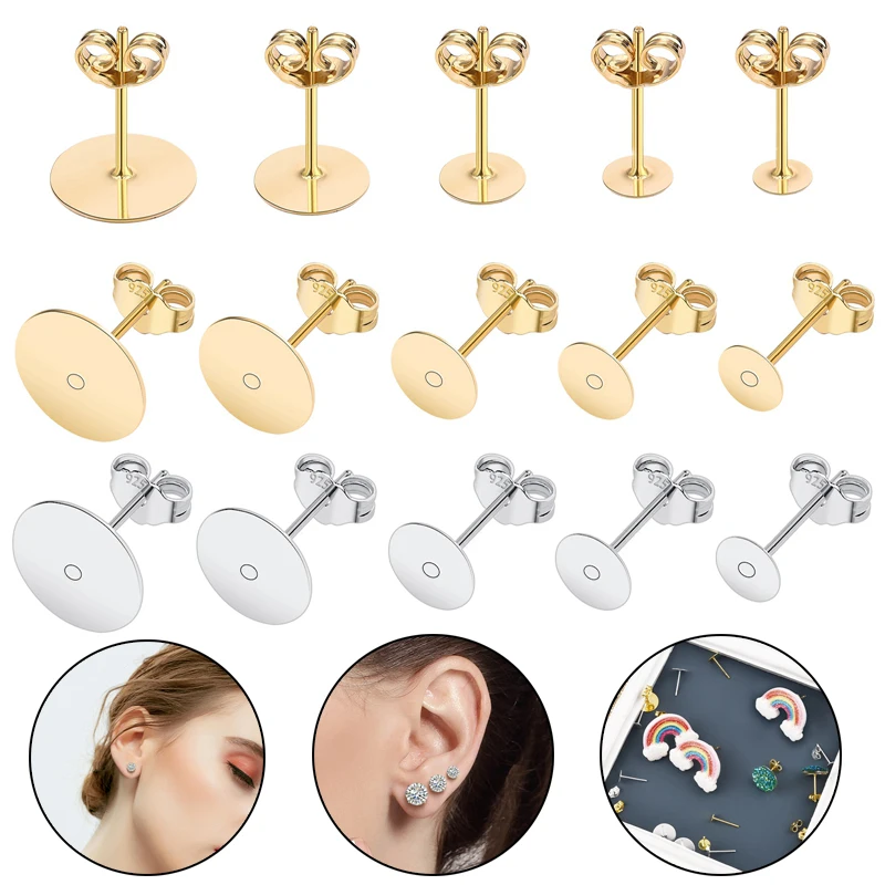 925 Silver Earring Blanks with Backs 2