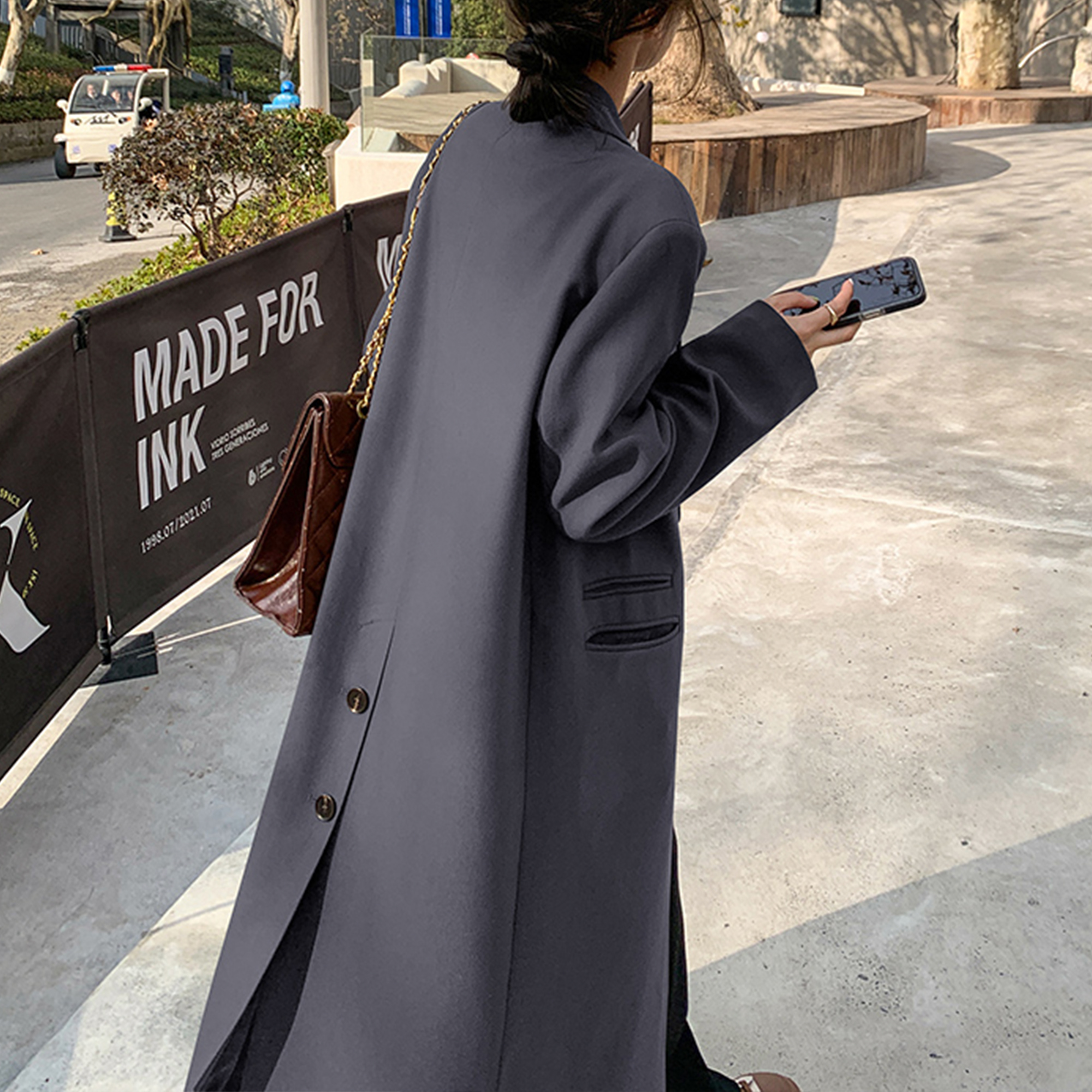 Womens Long Trench Coat Classic British Style Women's