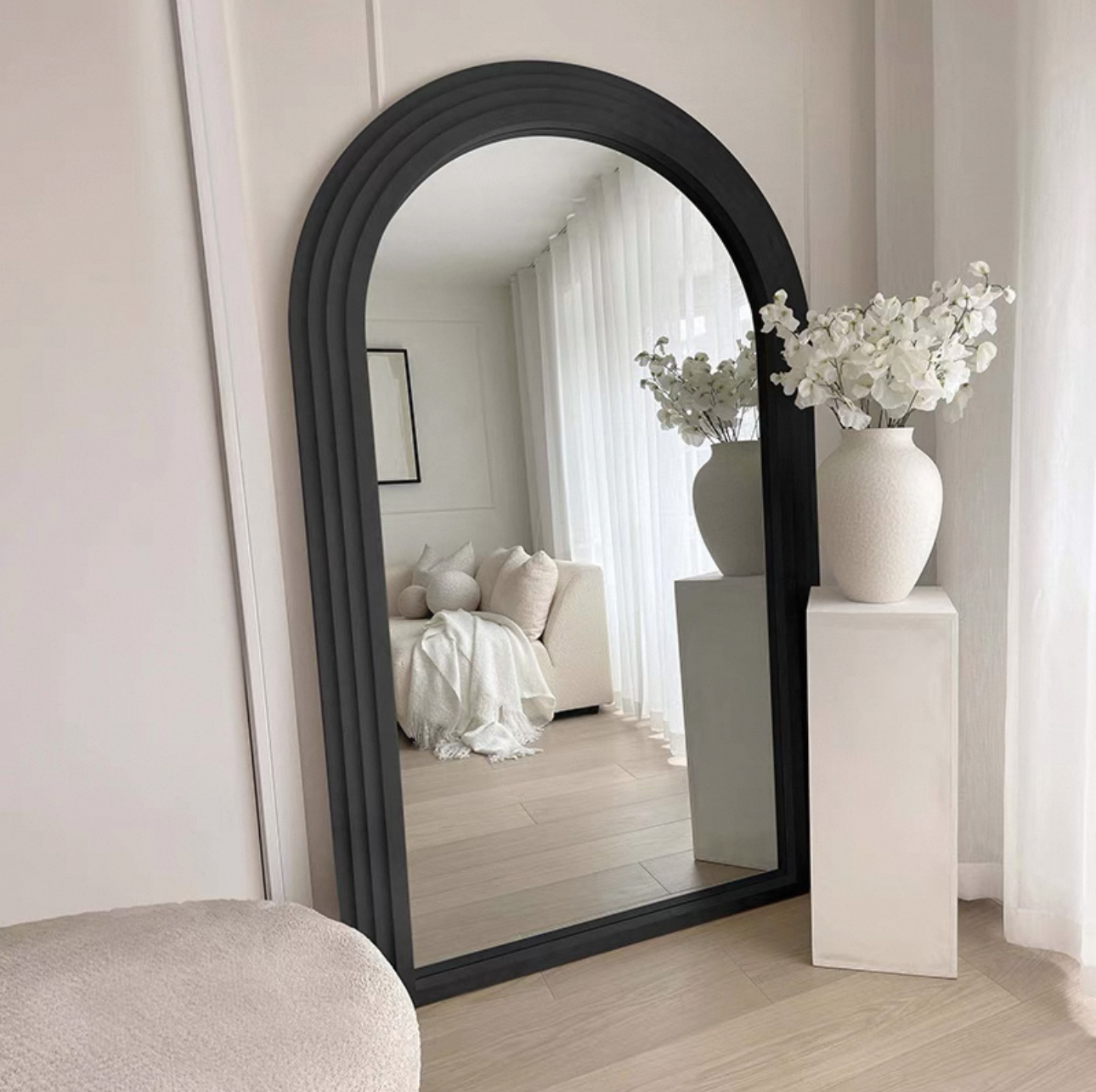 Solid Wood Arch Full-Length Mirror 2