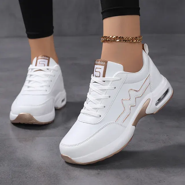 Women's Spring Casual Platform Sneakers Comfortable White Chunky 3