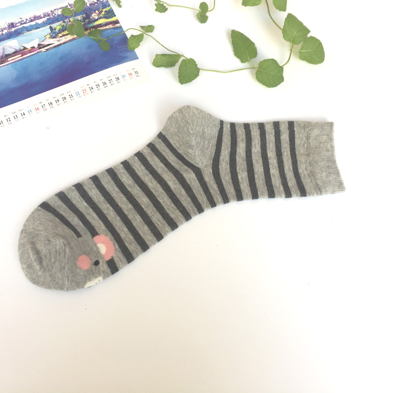 Female Socks Cute Cotton Cartoon Animal Pattern