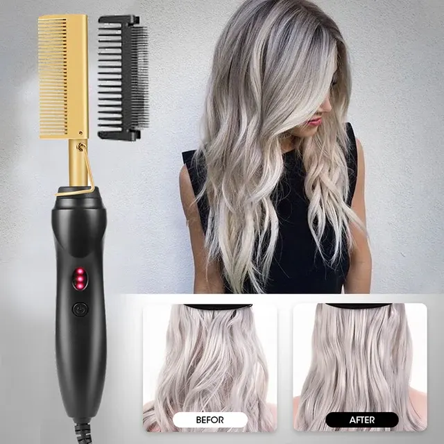 Ceramic Ionic Hair Straightener with Brush 3
