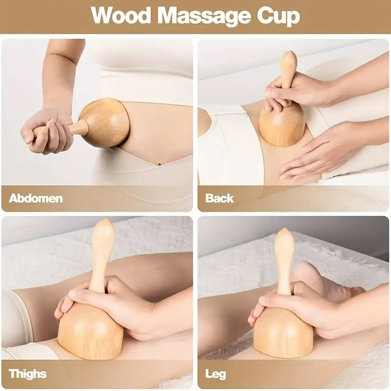 Holz-Massageroller-Set Holz-Massage-Kit Manuelles Massage-Werkzeug für Körpermassage Gua Sha 4
