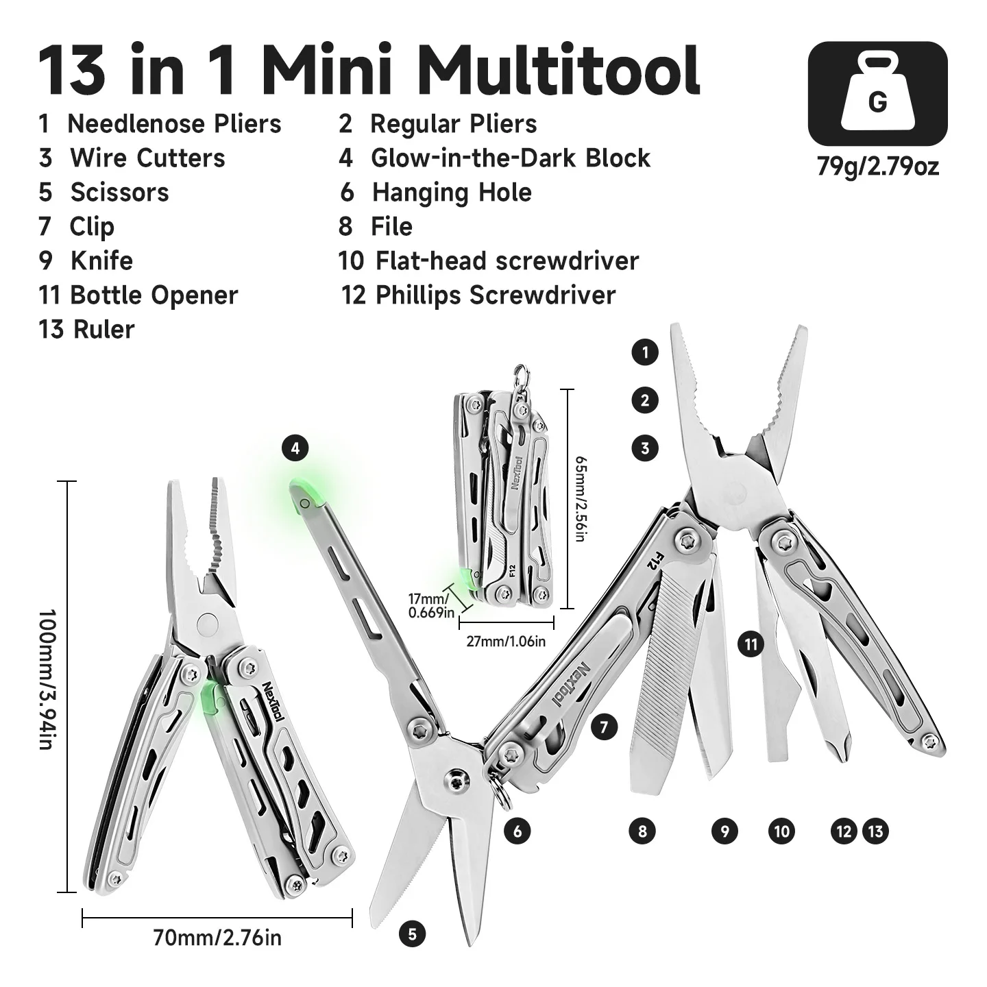 Neues NexTool Mini Flagship F12 Multitool 13-in-1 Faltbares 2