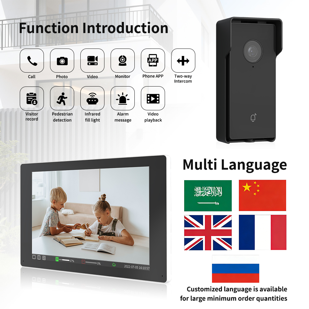 Wireless 10-Inch TFT Video Door Phone 3