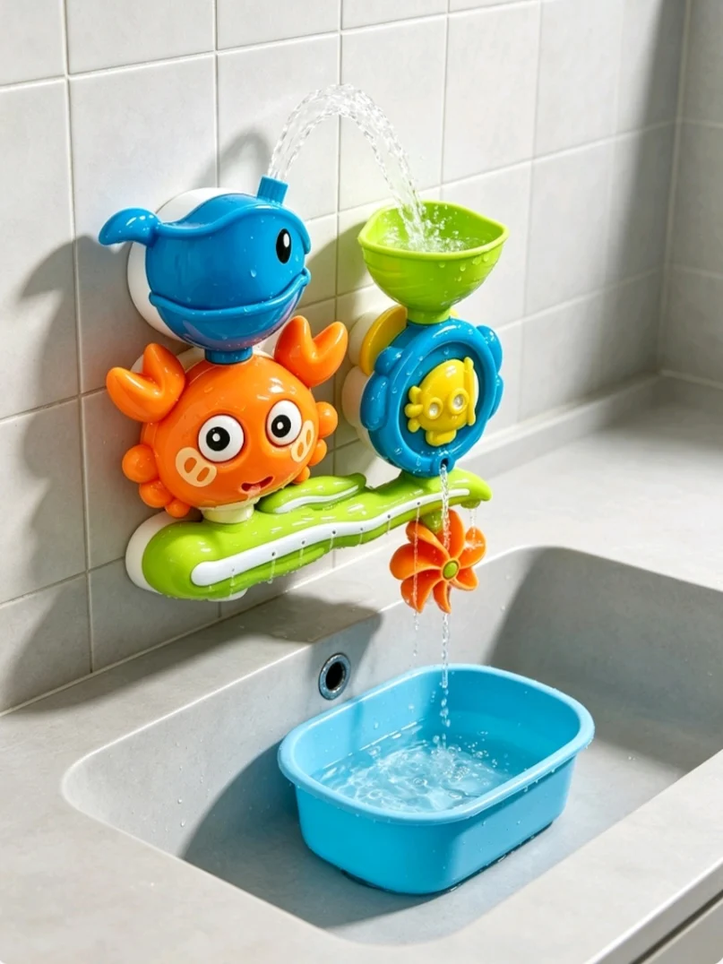Wall-Mounted Water Spinning Play Set 4