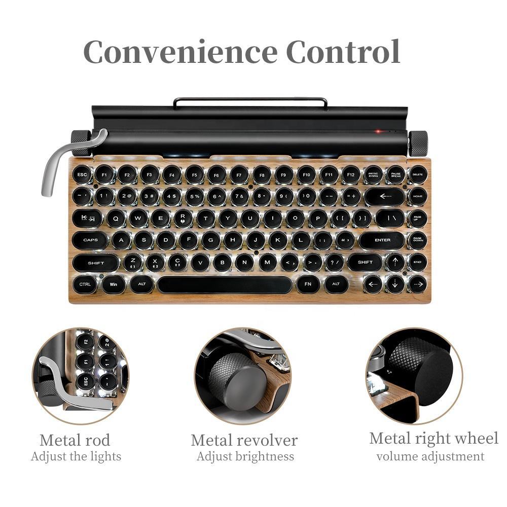 Retro Typewriter Mechanical Wireless Keyboard 4