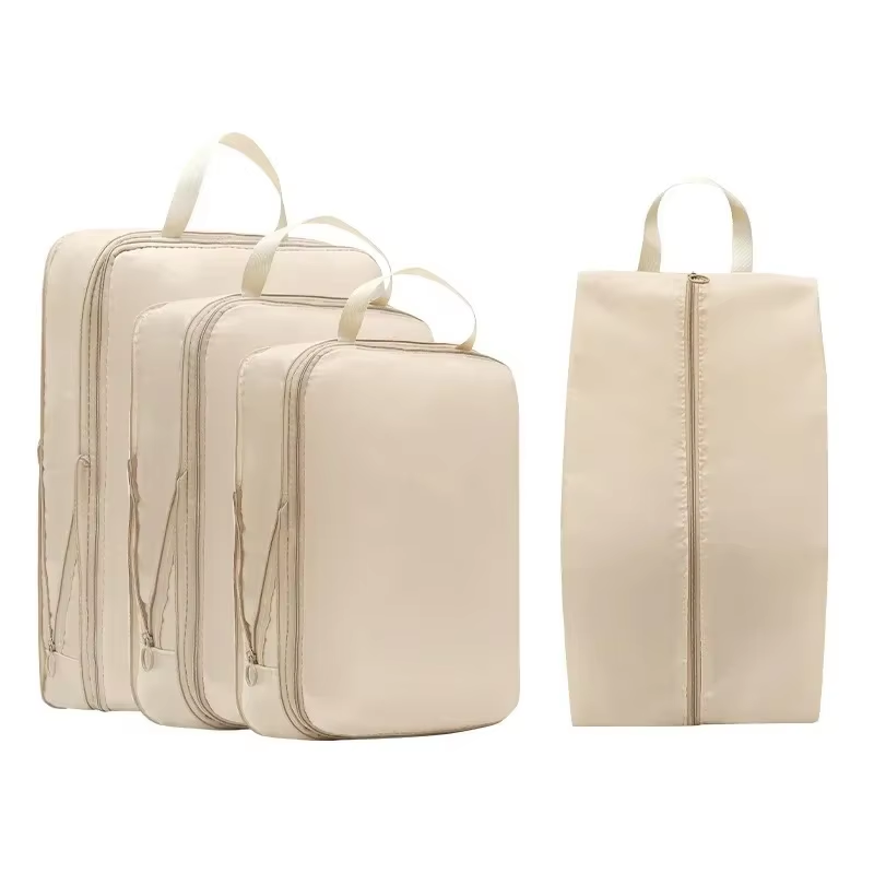 4Pcs Set Travel Compression Packing Cubes Polyester Zipper