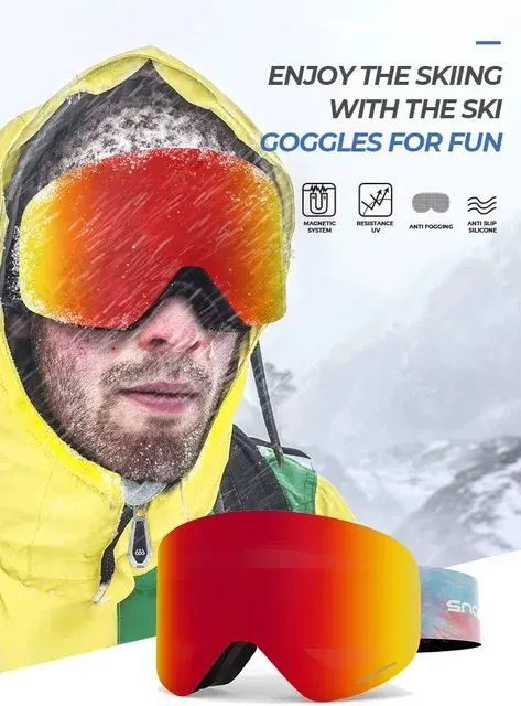 Frameless Adult Ski Goggles with TPU Frame 2