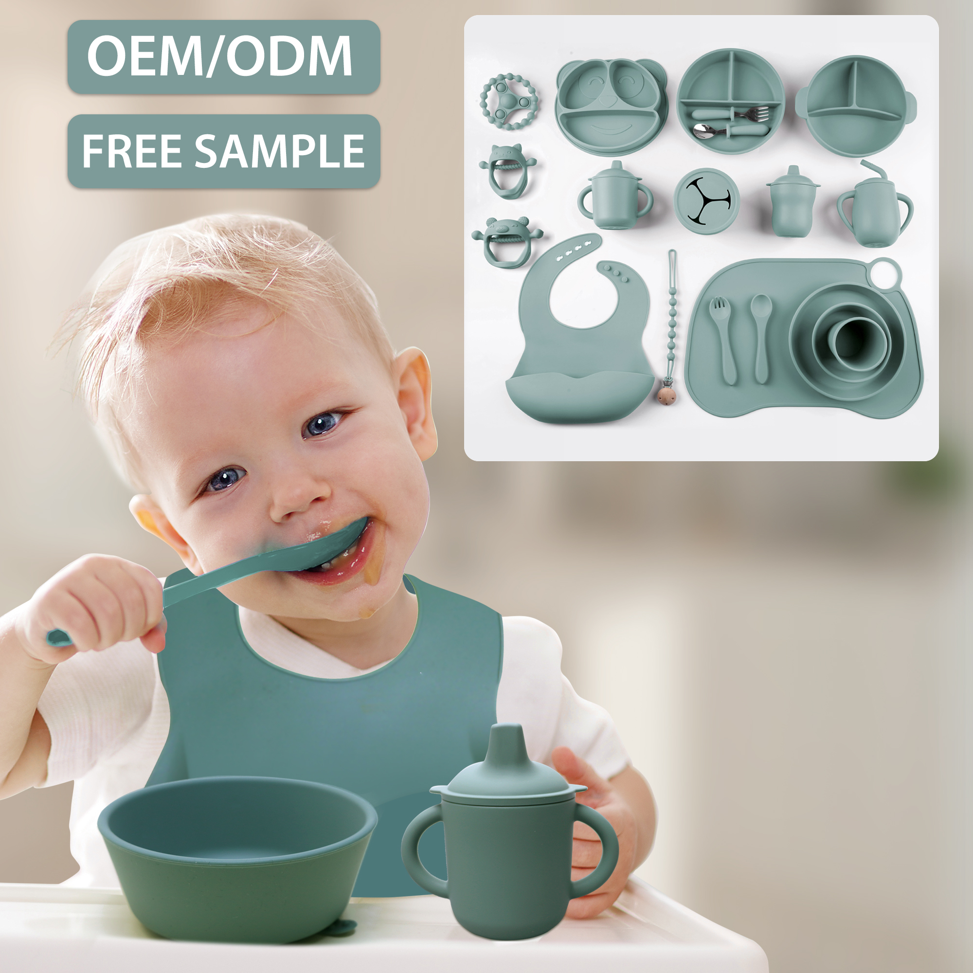 BPA-Free Silicone Baby Feeding Set 4