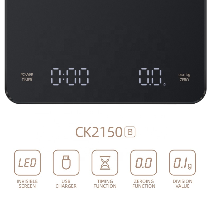 3kg Timemore Scale 0.1gram Electronic USB Charging Digital 2