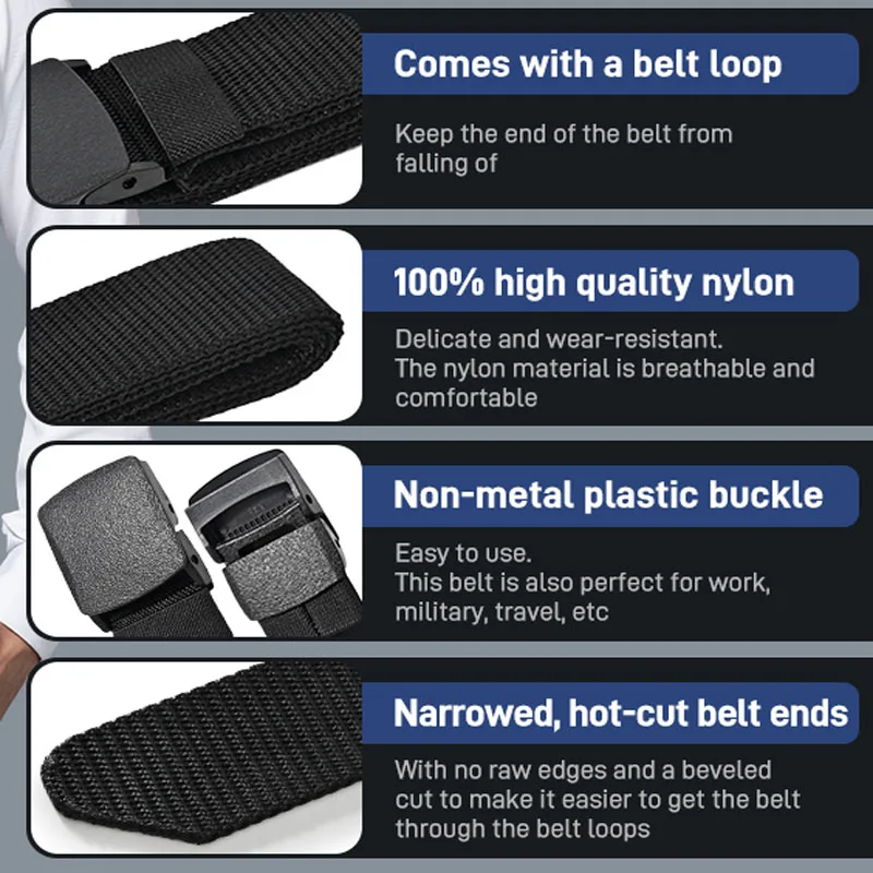 Wide Metal-Free Tactical Canvas Belt 3