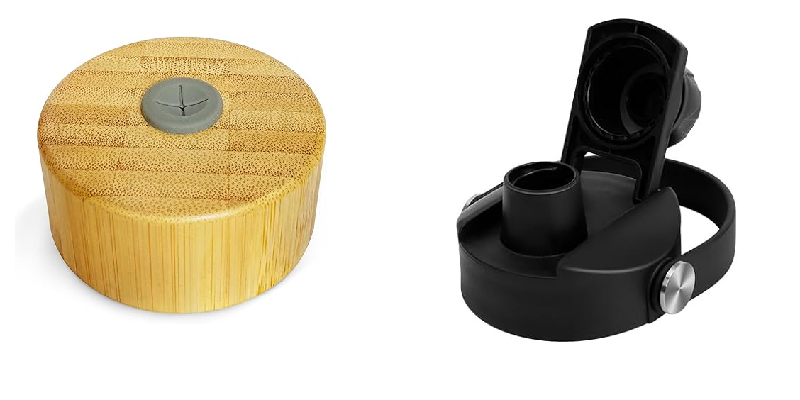 32 oz Glass Tumbler with Bamboo Lid 3