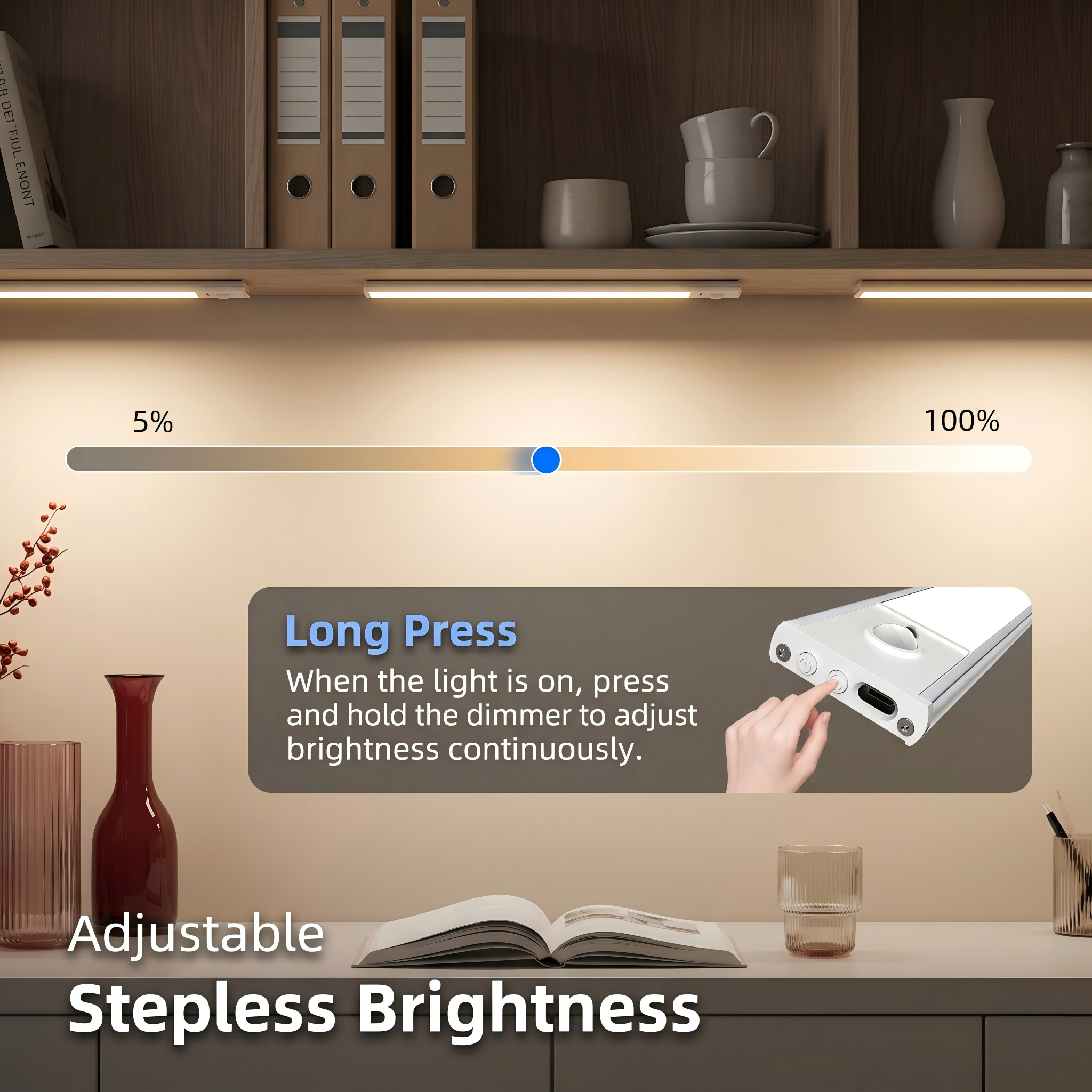 Motion Sensor LED Cabinet Lights Dimmable Super Bright 4
