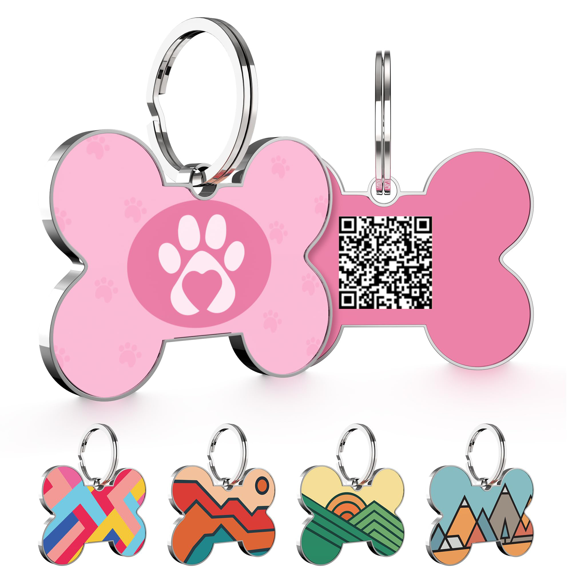 Personalisierte Hundemarke aus Metall mit QR-Code 2