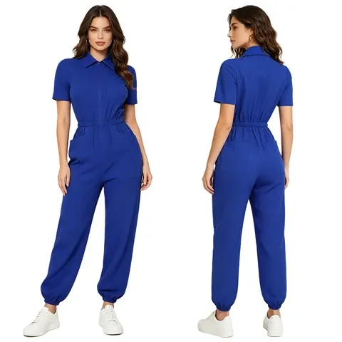 Damen-Overall für Medizinisches Personal: Weicher Dehnbarer Scrub-Anzug mit
