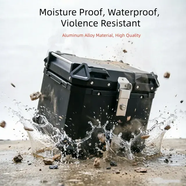 Waterproof Aluminum Motorcycle Top Case, 45-65L 3