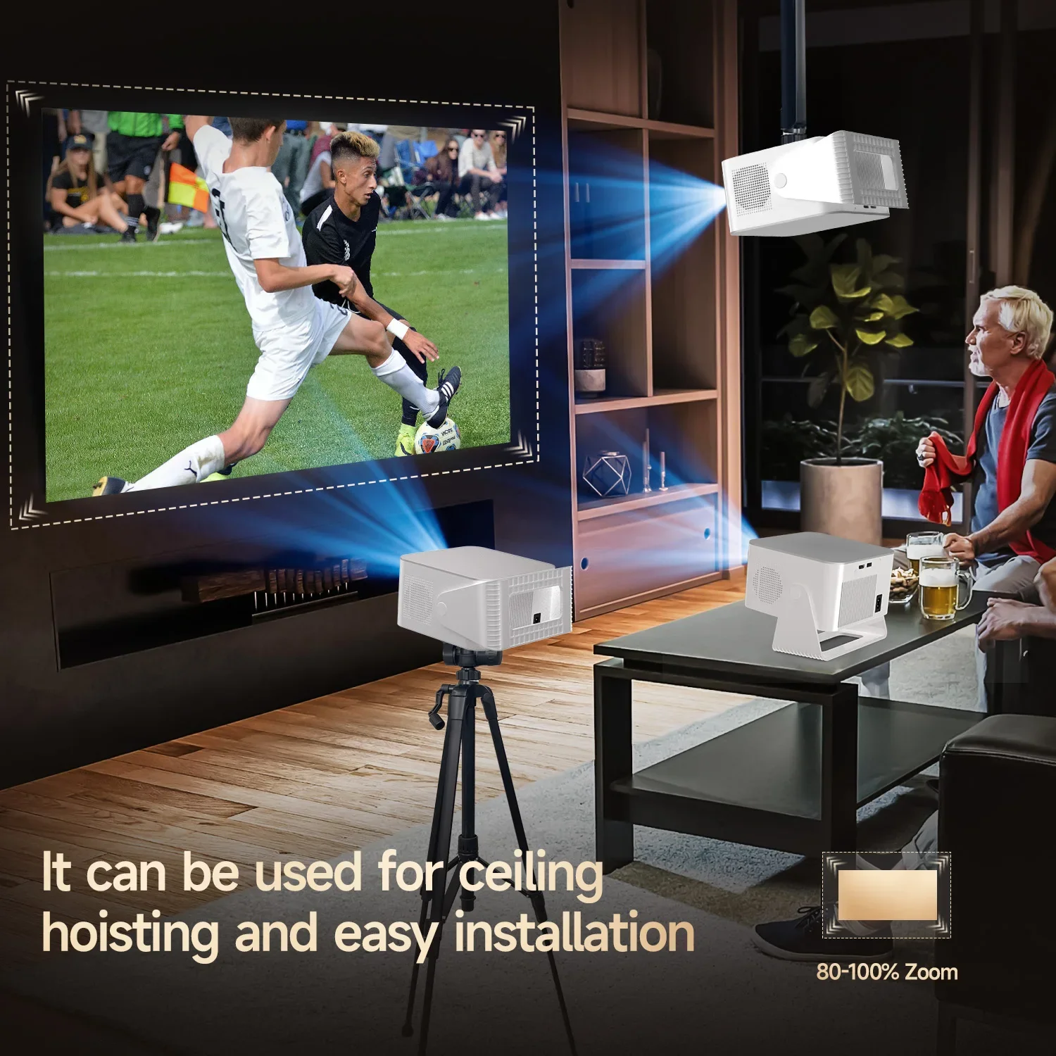 Voice-Controlled 8K Home Projector with WiFi 3