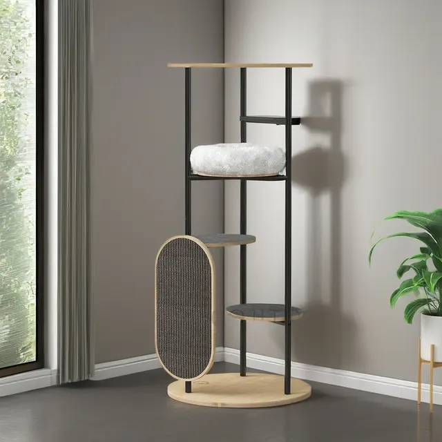 Large Luxury Wooden Cat Tree Tower 2