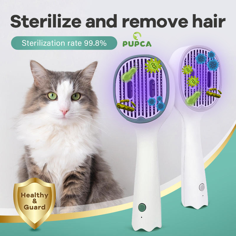 Self-Cleaning UVC Pet Slicker Brush