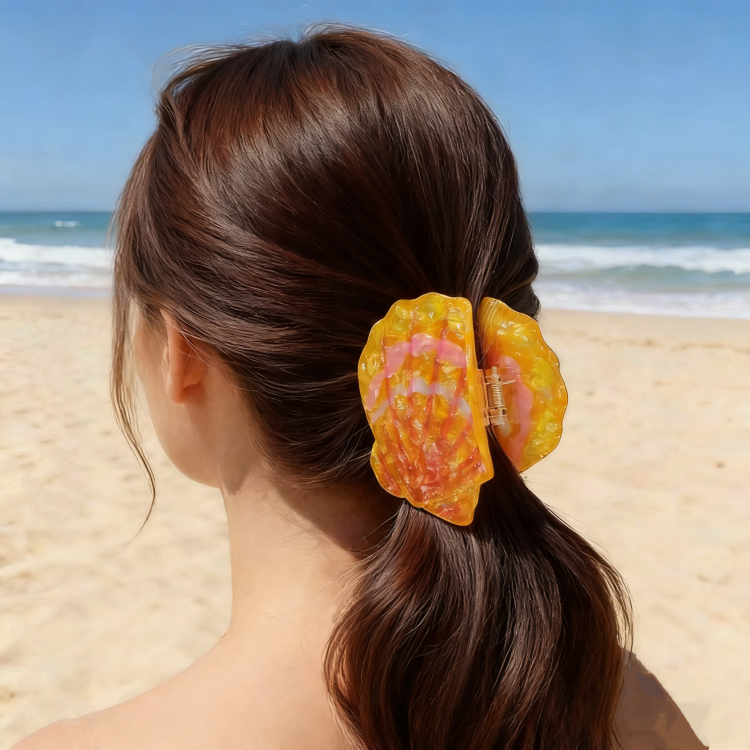 Hawaiian Flower Shell Hair Claw Clip 3