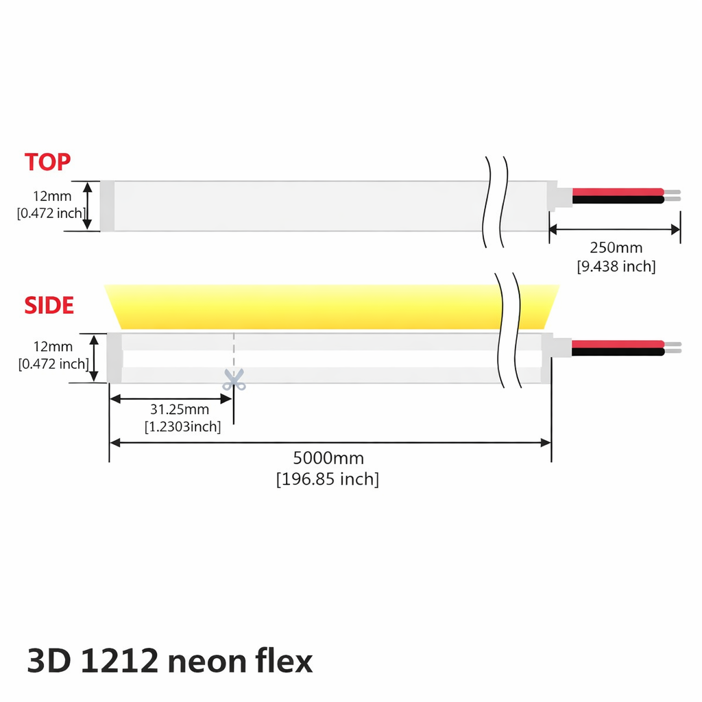 Architectural Silicone LED Neon Tube 24V 3