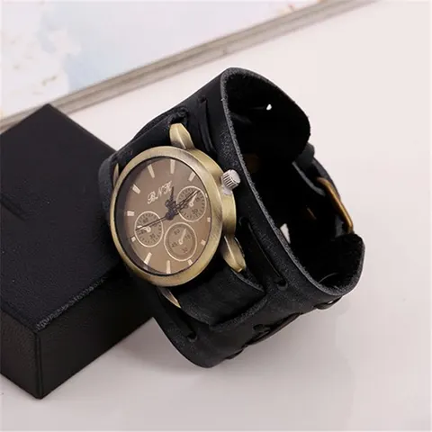 Retro-Lederarmbanduhr
