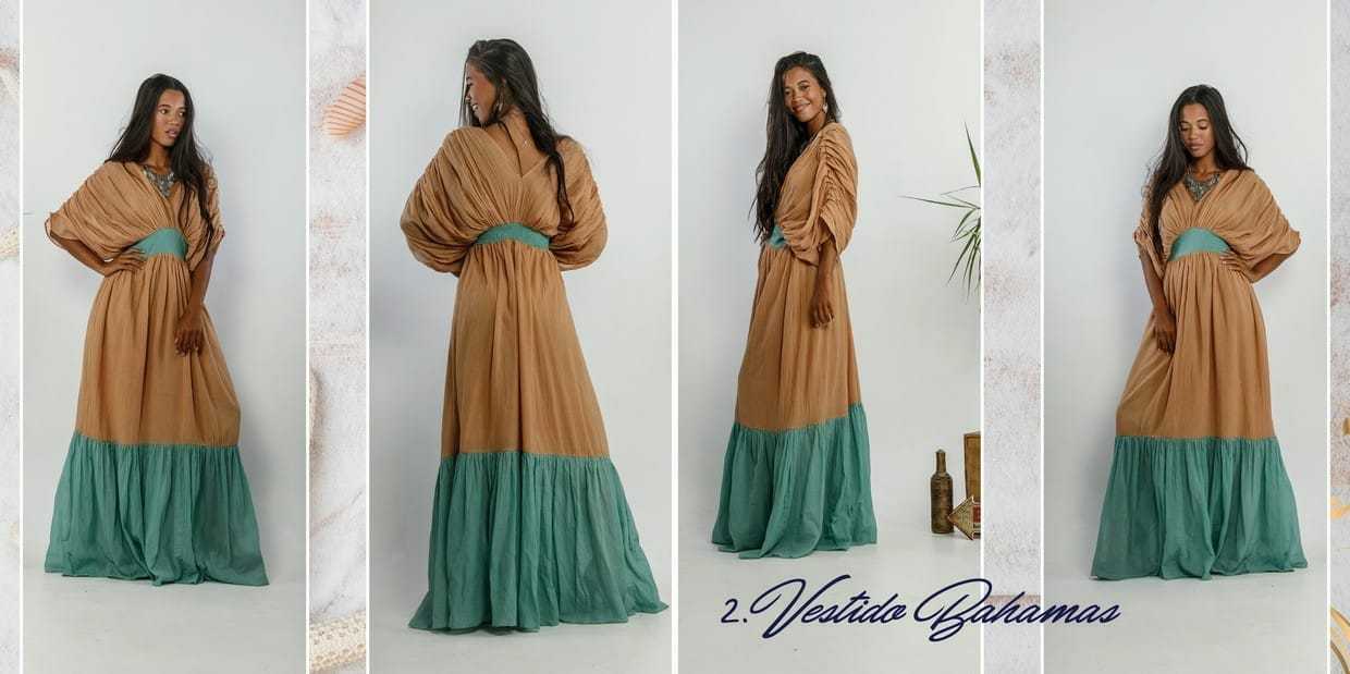 Langes Boho Maxikleid mit Langarm 3