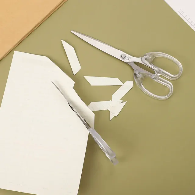 JIANWU 1pc Einfachheit Transparent Griff Schreibwaren Schere Von 2