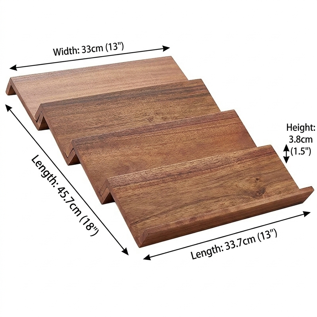 Acacia Wood 4-Tier Spice Drawer Organizer 3