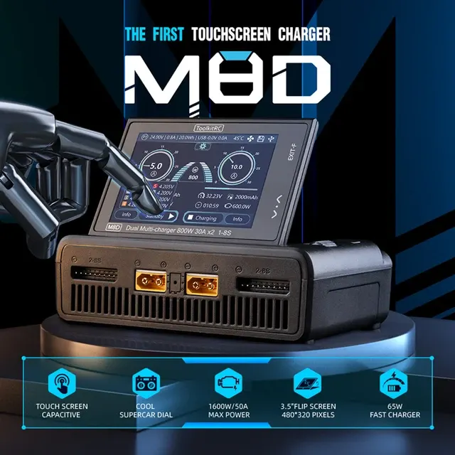 Smart Touchscreen Dual-Channel Battery Charger 30A 3