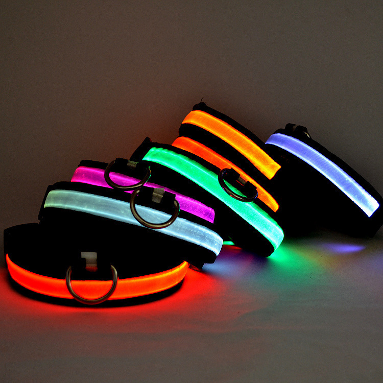 USB Aufladbares Nylon LED Hundehalsband