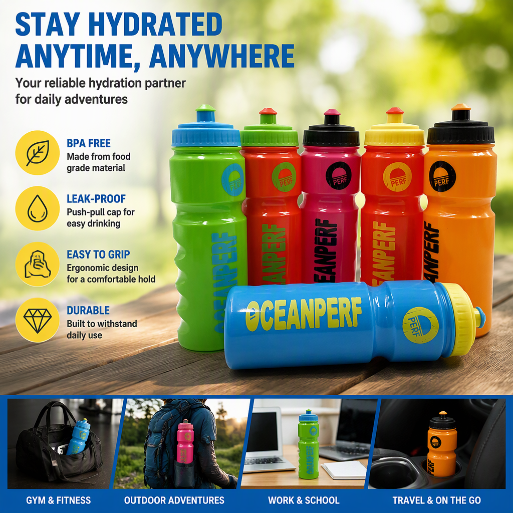 Eco-friendly Leakproof Plastic Squeeze Water Bottle