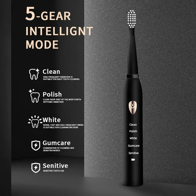 Electric Sonic Toothbrush with IPX7 and 5 Modes 3