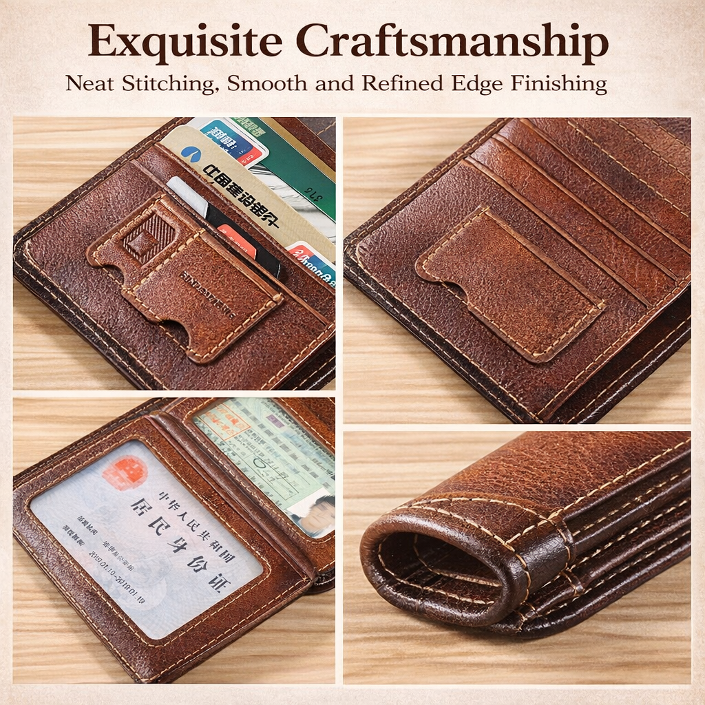 Slim Genuine Leather RFID Men's Wallet 3