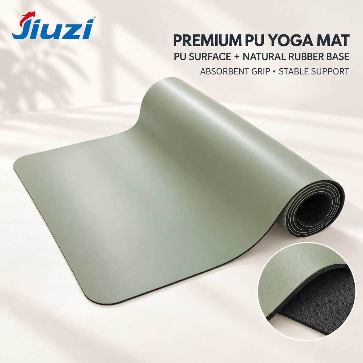 Foldable Non-Slip PU Yoga Mat