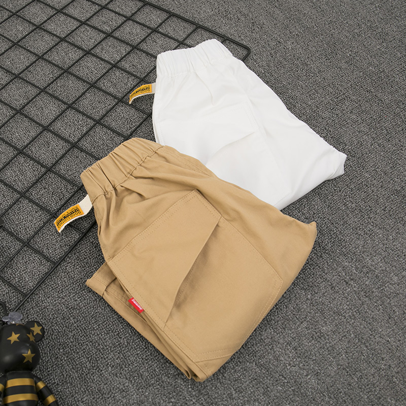 Boys Cropped Pants Summer Cotton Children's White Casual