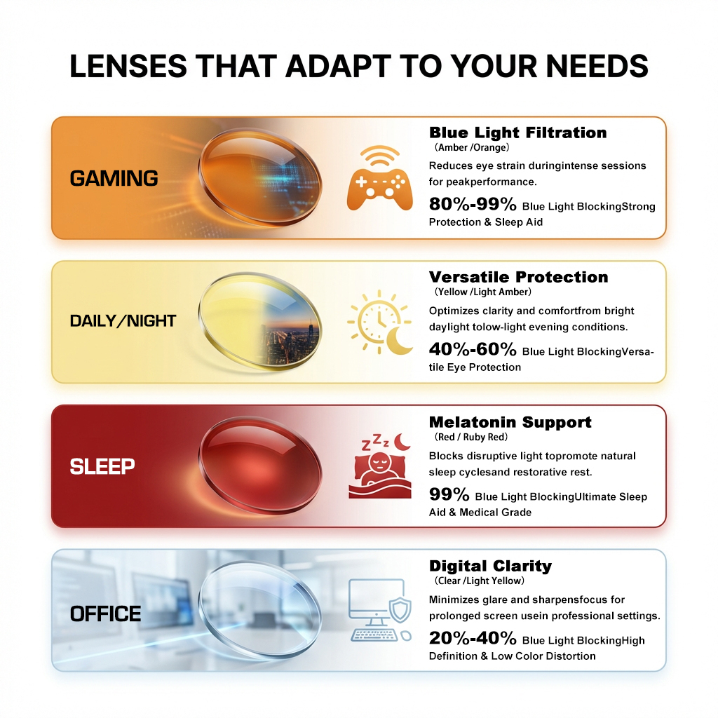 Premium Sleep Lens Red Frame Glasses Fashion Rivet 3