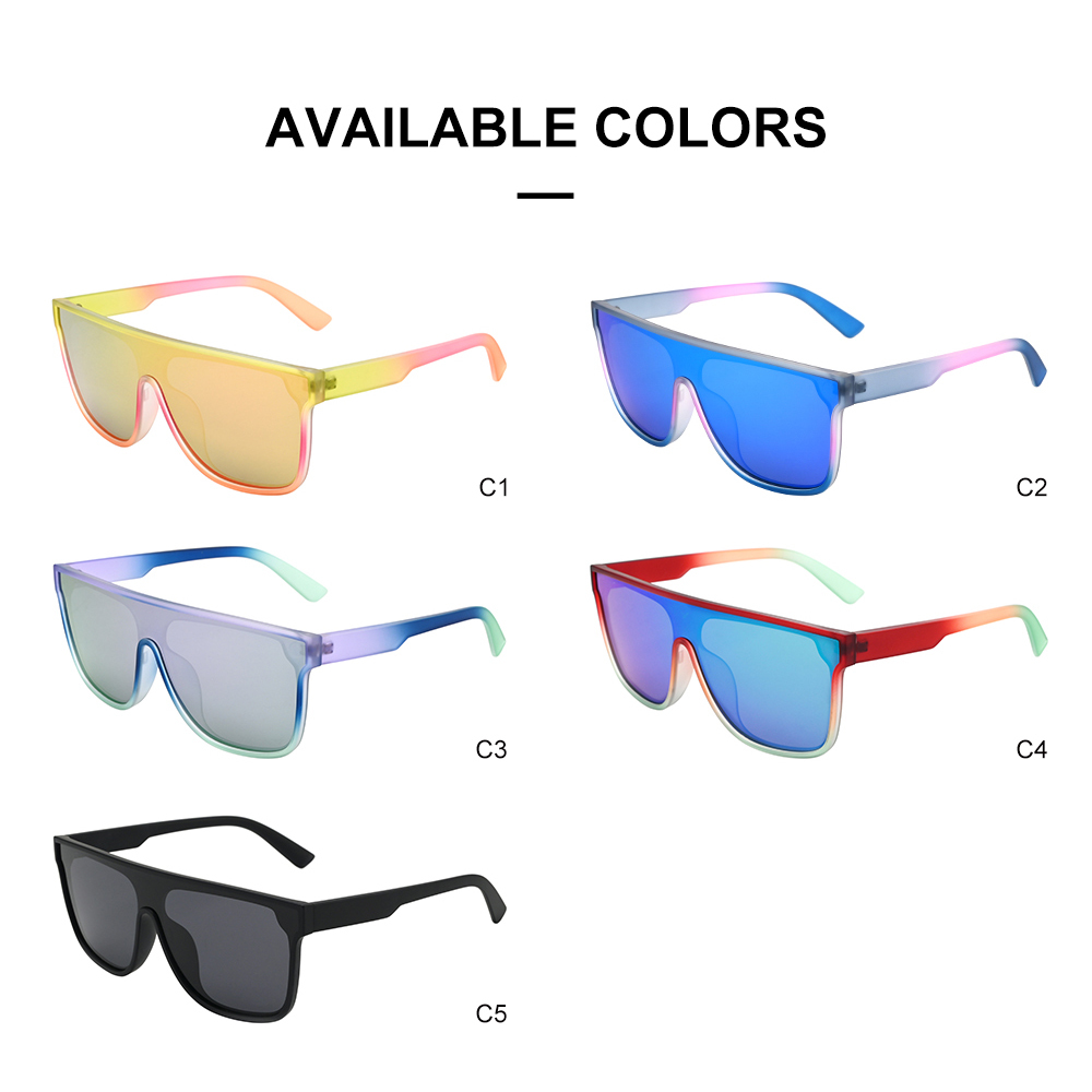 Square Polarized Sunglasses Rainbow Frame 3