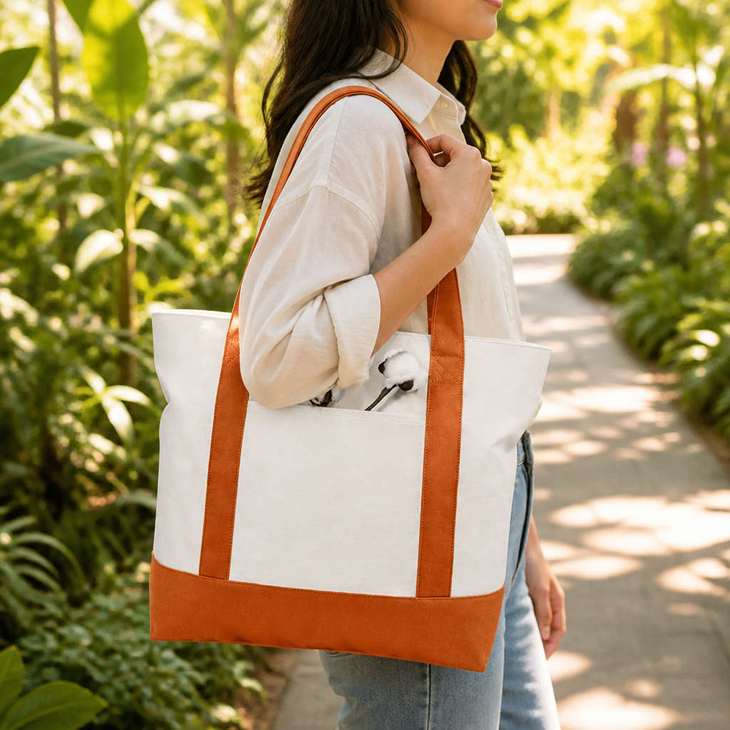 Cotton Canvas Tote Bag with Zipper 4