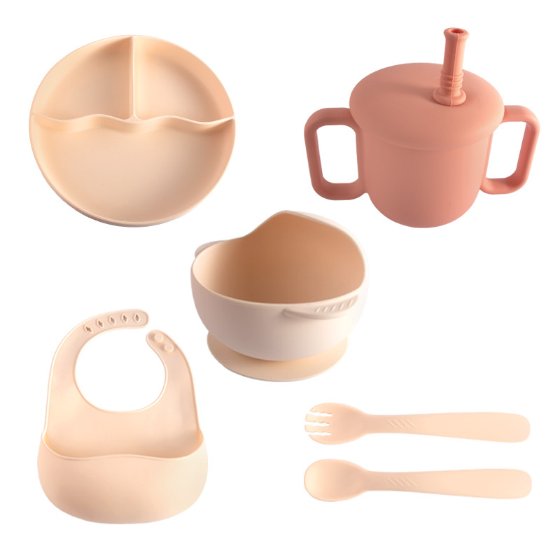Baby Silicone Feeding BPA Free Set Eco-friendly Kids 4