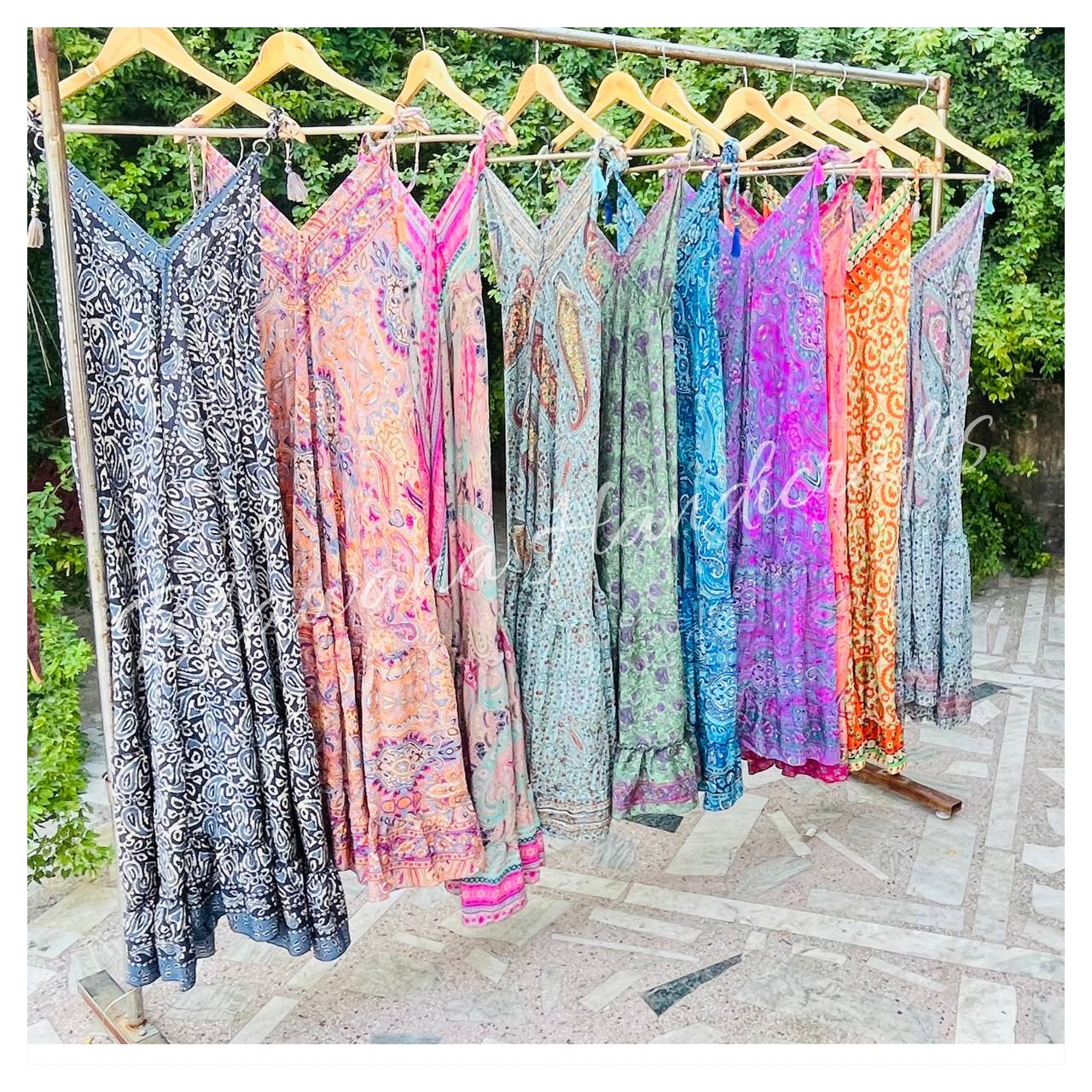 Bohemian Recycled Sari Silk Maxi Dress 2