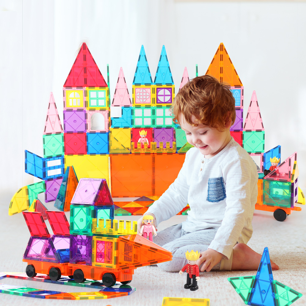Educational Toys Magnetic Tiles 120pcs Construction Plastic Assembly
