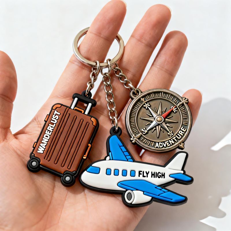 Soft Silicone Keychain with Logo Print