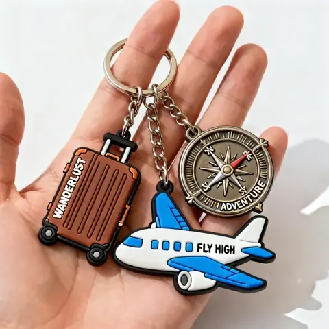 Soft Silicone Keychain with Logo Print
