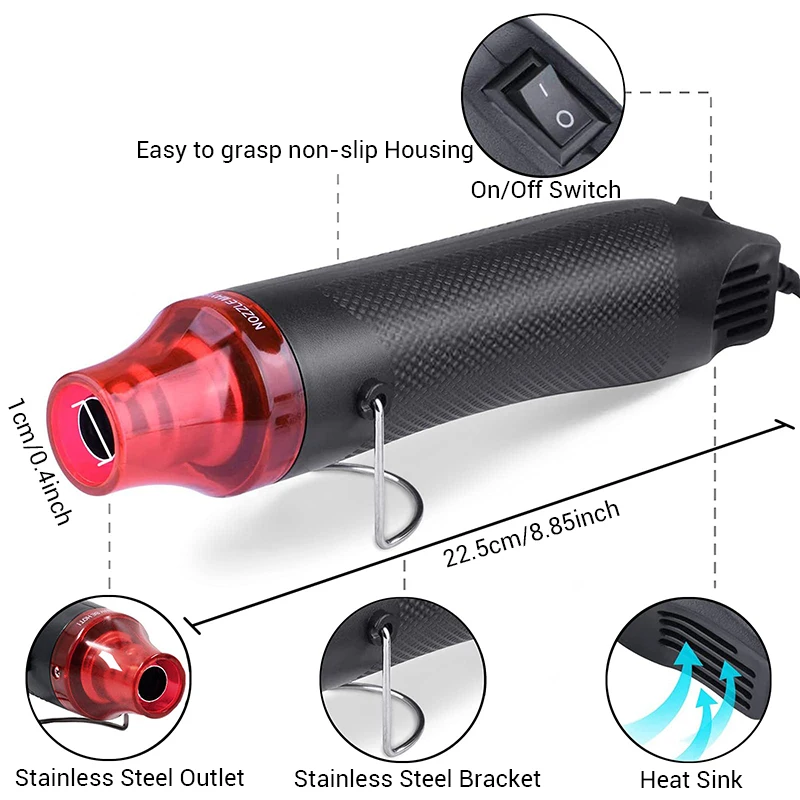 300W Mini Heat Gun Dual Temperature Air 110V-220V 2