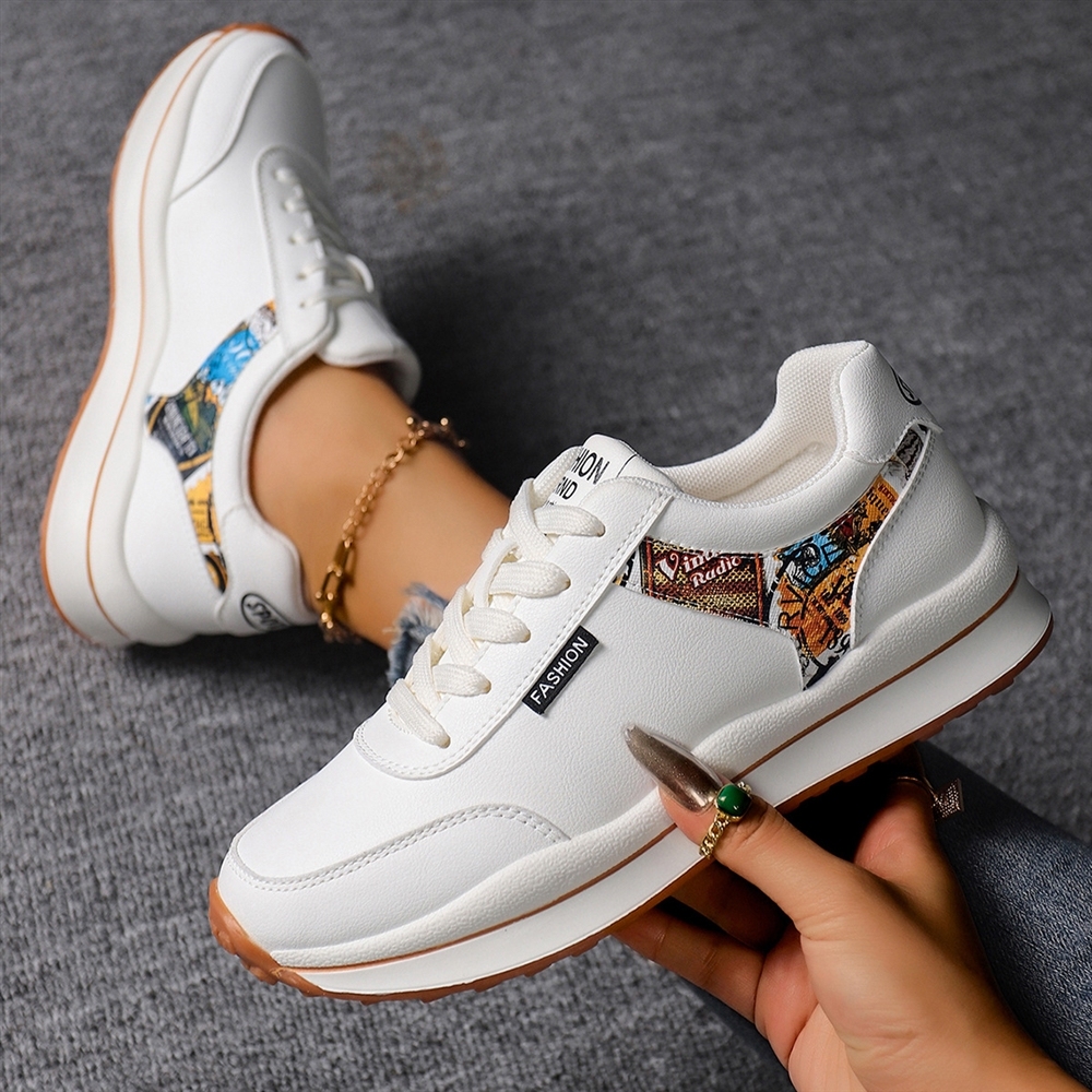 Style Women's Black White Printed Casual Walking Shoes 2