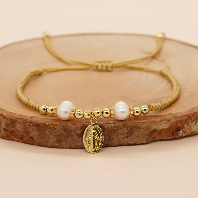 Go2boho Freshwater Pearl Bracelet with Jesus Charm 1