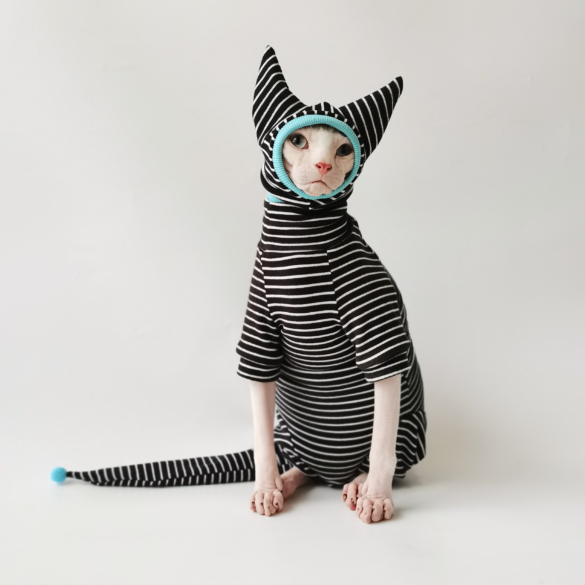 Sphynx Cat Striped Pyjamas Four Legged Clothing With